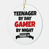 Teenager by Day Gamer by Night Keramikornament (Links)