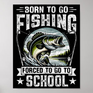 Teenager, die Shirt fischen, gezwungen, mit der Ba Poster