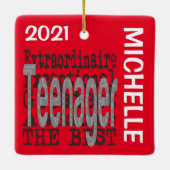 Teenager Extraordinaire CUSTOM Keramik Ornament (Rückseite)