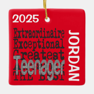 Teenager Extraordinaire INDIVIDUELLE Keramik-Weihn Keramikornament