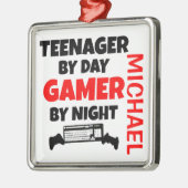 Teenager Gamer Ornament Aus Metall (Links)