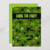 Teenager Geburtstag Camouflage Stars Party Einladung (Vorne/Hinten)