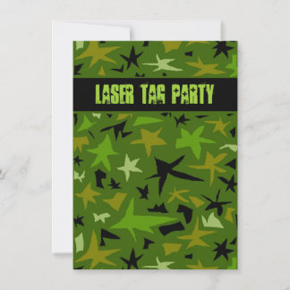Teenager Geburtstag Camouflage Stars Party Einladung
