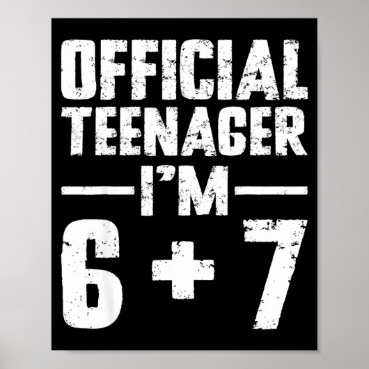 Teenager I'm 13th Birthday 6 7 Meme Six Seven Slan Poster (Vorne)