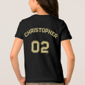 Teenager Kindermädchen Name Jersey Nummer Sport Tri-Blend Shirt (Rückseite)