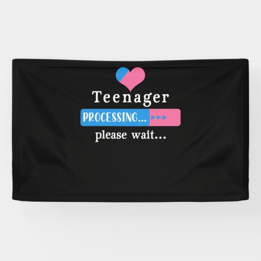 Teenager Loading Bitte warten 12. Geburtstag Banner (Horizontal)