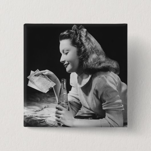 Teenager-Mädchen Button (Vorderseite)