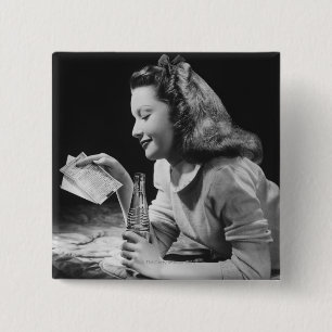 Teenager-Mädchen Button