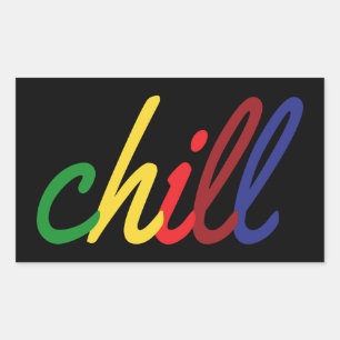 Teenager-Mädchen Chill Retro-Farben Rechteckiger Aufkleber