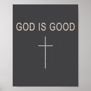 Teenager Mädchen Gott ist gut Kreuz Jesus Minimali Poster