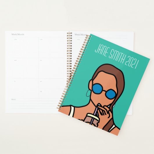 Teenager Mädchen zwischen Mädchen Pop Kunst bunt Planer (Anzeige)