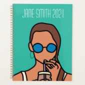 Teenager Mädchen zwischen Mädchen Pop Kunst bunt Planer (Vorderseite)