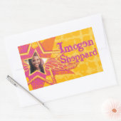 Teenager mit der Aufschrift gelb-rosa Rechteckiger Aufkleber (Umschlag)