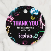 Teenager Neon Dreizehnte Geburtstagsparty Runde Geschenkanhänger (Vorderseite)