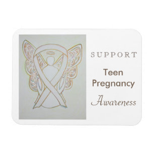 Teenager-Schwangerschaft Bewusstsein White Ribbon Magnet