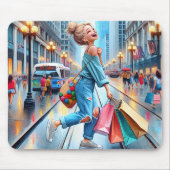 Teenager-Shopping in der großen Stadt Mousepad (Vorne)