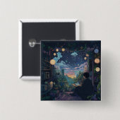 teenager sitting on window Lofi style relaxed Button (Vorne & Hinten)