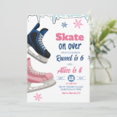 Teenager Skate Sibling Birthday Invitation Einladung (Stehend Vorderseite)