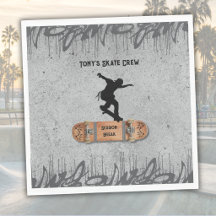 Teenager Skateboarding Graffiti Grunge Geburtstag 