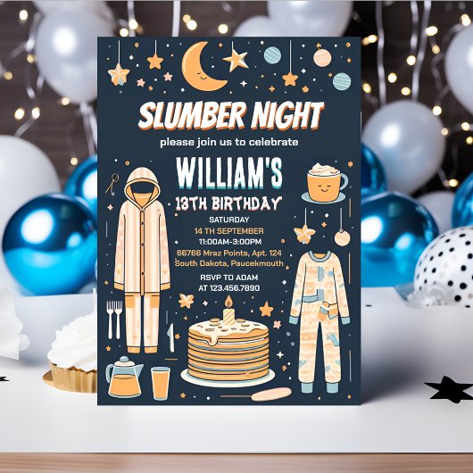 Teenager Sleepover Slumber Party 13. Geburtstag Einladung