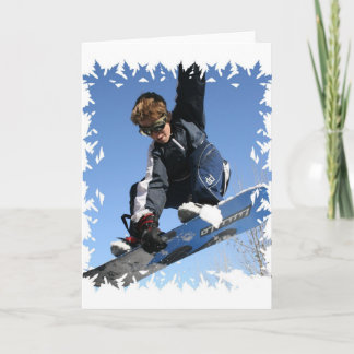 Teenager Snowboarden Grußkarte Karte