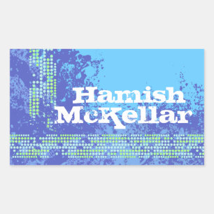 Teenager-Sportler tragen den Namen Blue ID Label A Rechteckiger Aufkleber