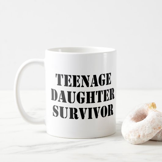 Teenager-Tochter Survivor Kaffeetasse (Mit Donut)