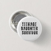 Teenager-Tochter Survivor Vintag Button (Vorne & Hinten)