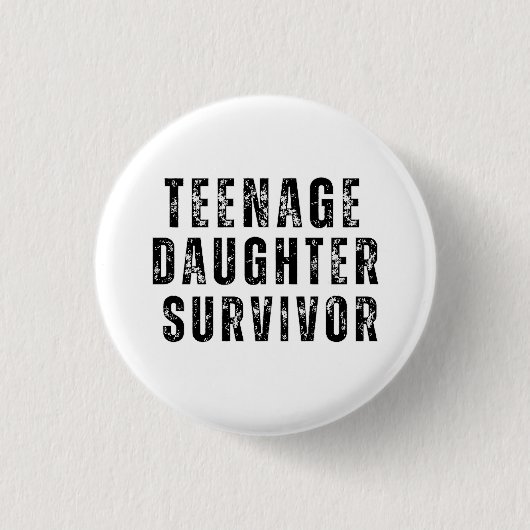 Teenager-Tochter Survivor Vintag Button (Vorderseite)