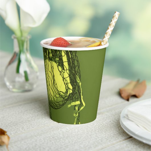 Teenager Yellow Geburtstagsparty Net & Volleyball  Pappbecher (In Situ)