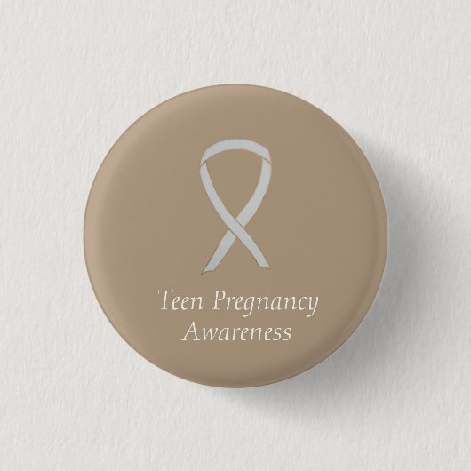 Teenagerbewusstsein Weißes Band Button (Vorderseite)
