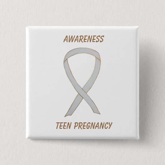 Teenagerbewusstsein Weißes Band Button (Vorderseite)