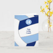 Teenagerblauer Volleyball Geburtstag Karte (Gelbe Blume)