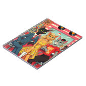 Teenagerkatzen des Mittelalters in einem Abendesse Notizblock (Linke Seite)