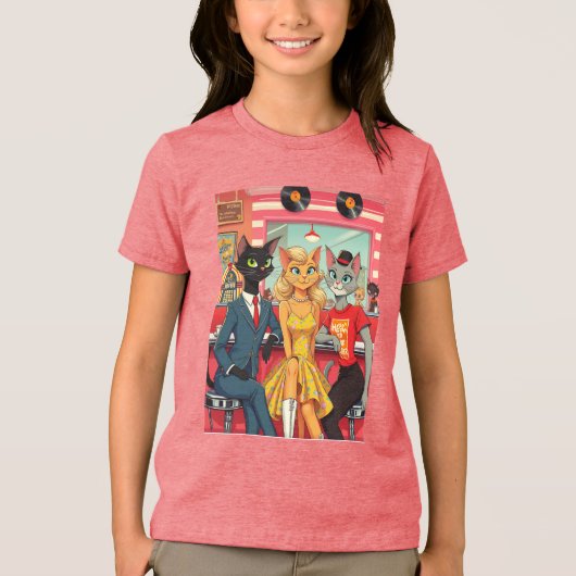 Teenagerkatzen des Mittelalters in einem Abendesse Tri-Blend Shirt (Vorderseite)