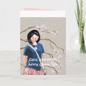 Teenagermädchen im Frühling Karte (Rückseite)