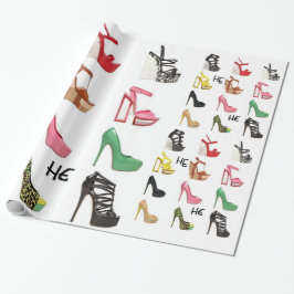Teenagers Schuhgeburtspackpapier für ihre Mutter Geschenkpapier