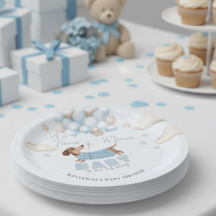 Teenie Weenie Dachshund-Balloons Blau Baby-Party Pappteller