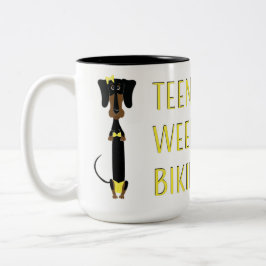 Teenie Würstchen-Bikini-Dackel Zweifarbige Tasse