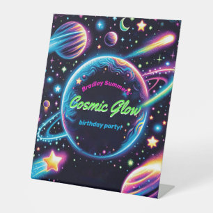 Teens kosmische gllow Space Thema Geburtstagsparty Sockelschild