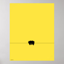 Teeny Art poster gelbe grafische Vögel auf einem D