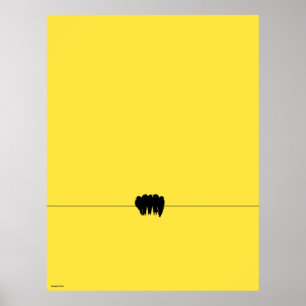 Teeny Art poster gelbe grafische Vögel auf einem D