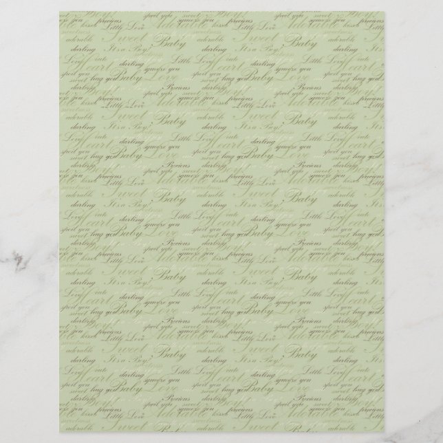 Teeny Toes GRN Dual Sided Scrapbook Paper (Vorderseite)