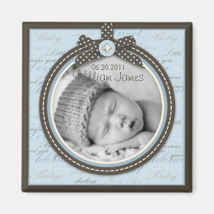 Teeny Zehe-blauer Foto-Magnet 2 Magnet