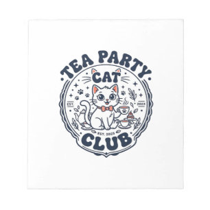 Teepartie-Katze Haustierliebhaber-Shirt Kunst - Te Notizblock