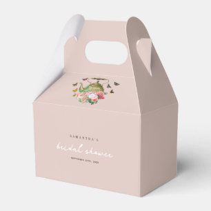 Teepartie Rosa Blumen Schmetterlinge Brautdusche Geschenkschachtel