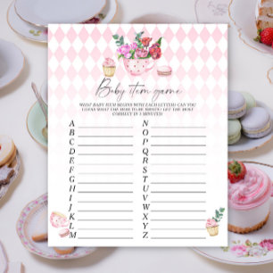 Teeparty - Baby Artikel Spiel. Baby Shower Spiel