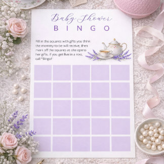 Teeparty-Baby-Shower-Bingo-Spiel Briefpapier