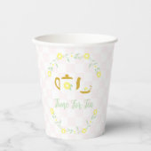 Teeparty Baby Shower mit Blumen Pappbecher (Vorderseite)
