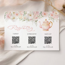 Teeparty-Babyshower-Geschenkliste Karte Beilage